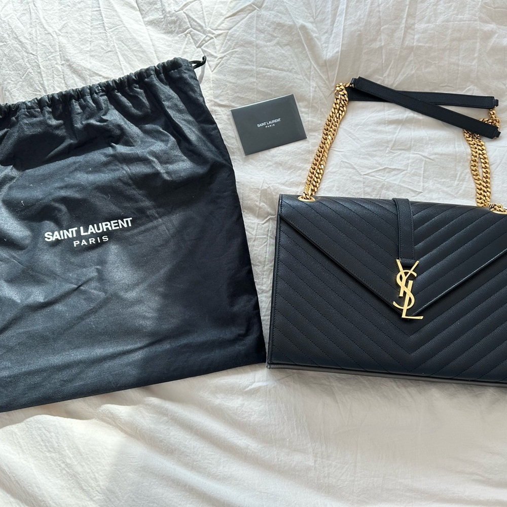 Saint Laurent grain de poudre matelasse chevron medium monogram satchel bag